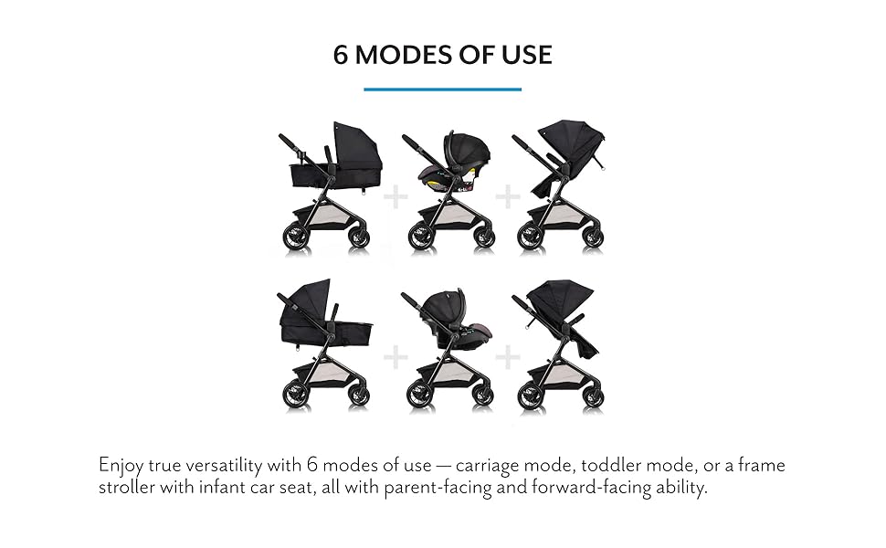 Evenflo Pivot Modular Travel System with LiteMax Infant Car Seat Casual Gray