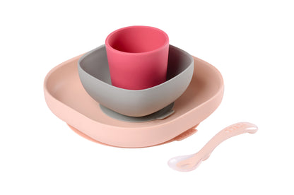 BEABA SILICONE MEAL SET OF 4 PINK