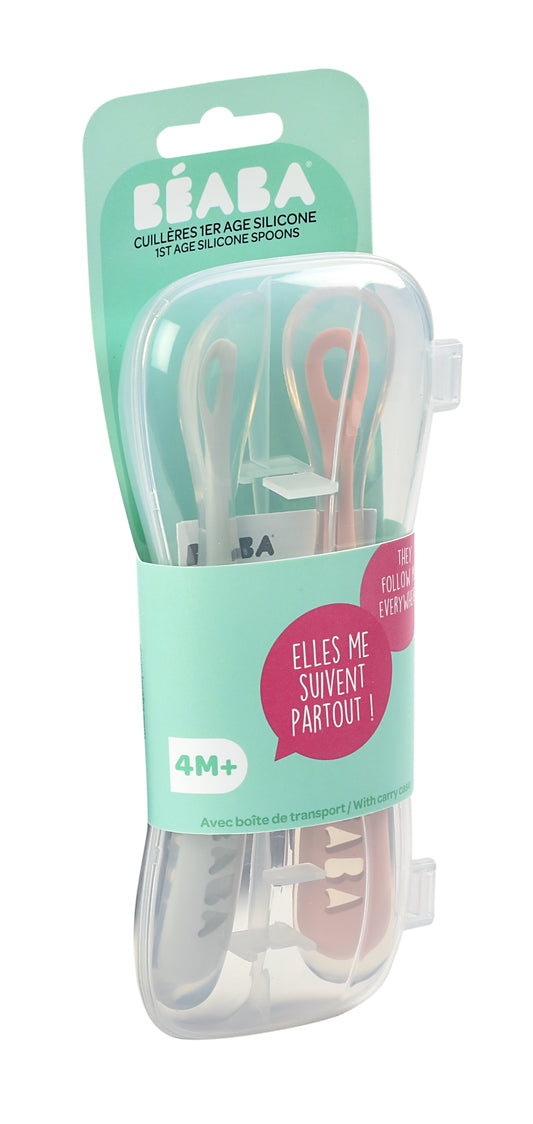 BEABA SILICONE SPOON 1ST AGE SET 2PLUSBOXOP