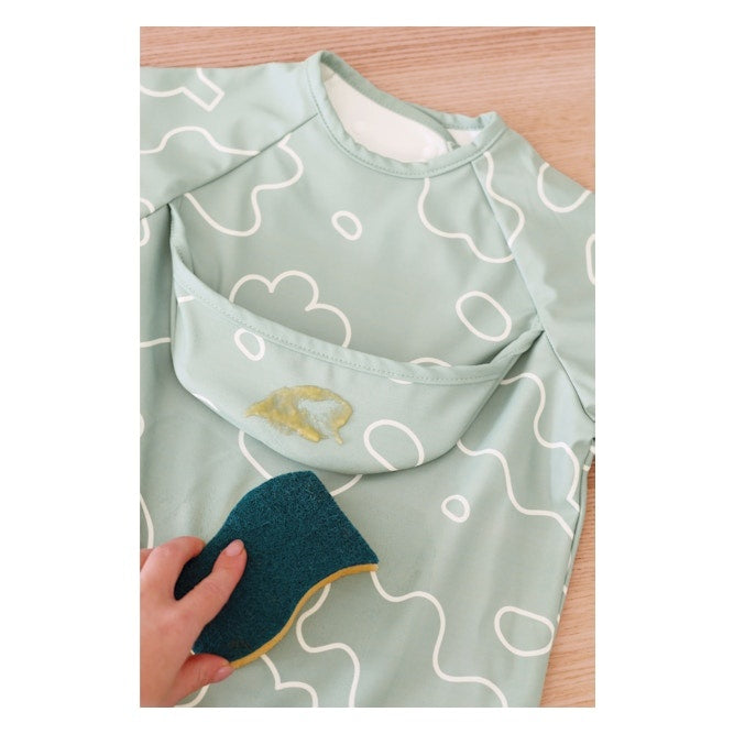 BÉABA 2-in-1 Fabric Bib with Removable Sleeves – Sage Green