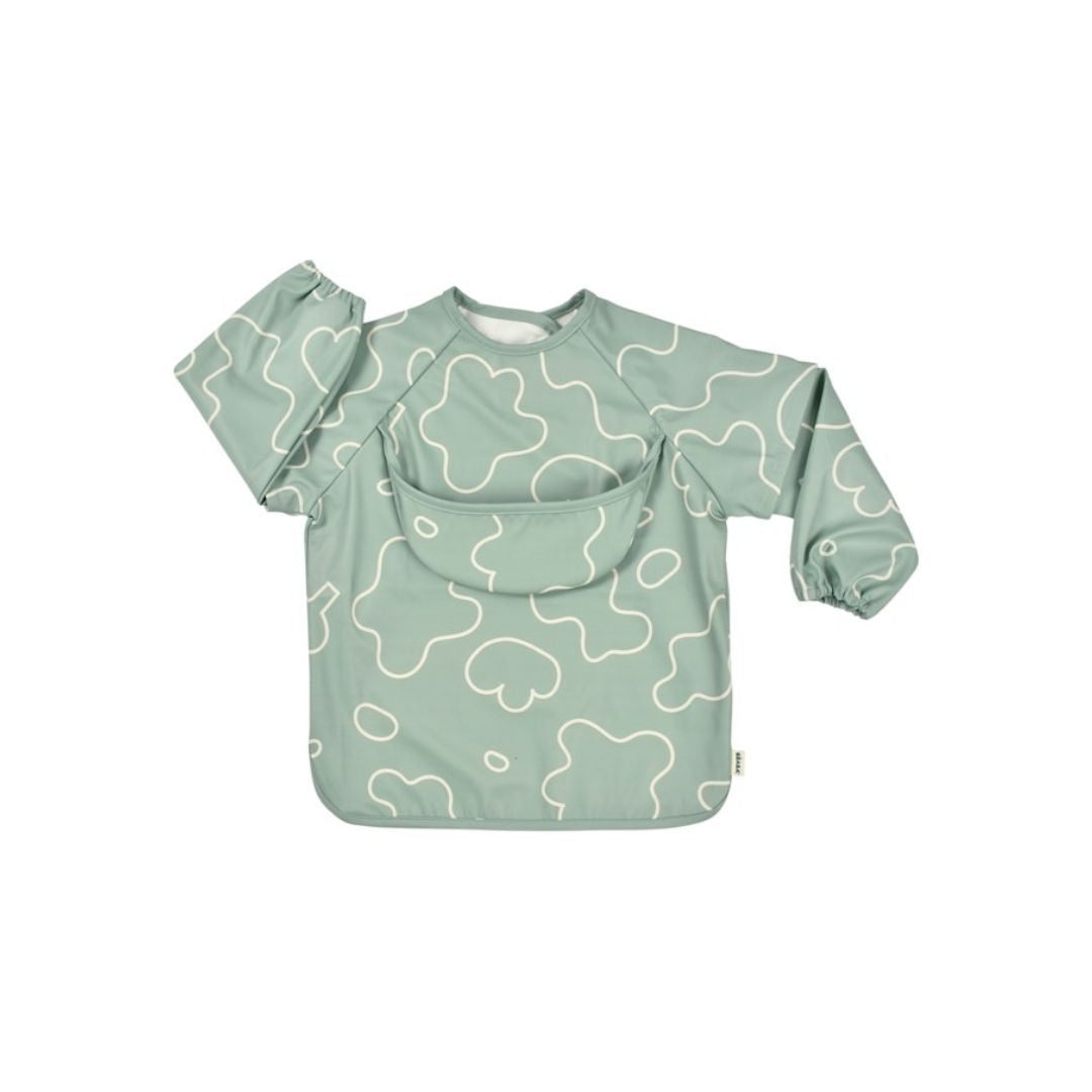 BÉABA 2-in-1 Fabric Bib with Removable Sleeves – Sage Green