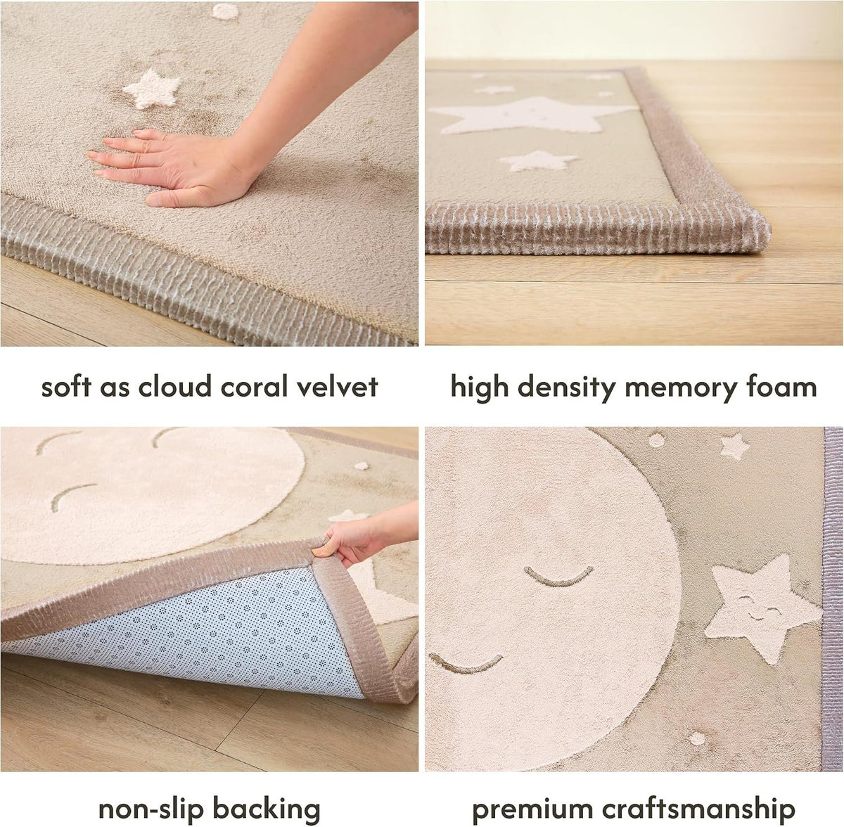 Hakuna Matte CloudRise Baby Play Mat – Moon & Stars (47" x 67")
