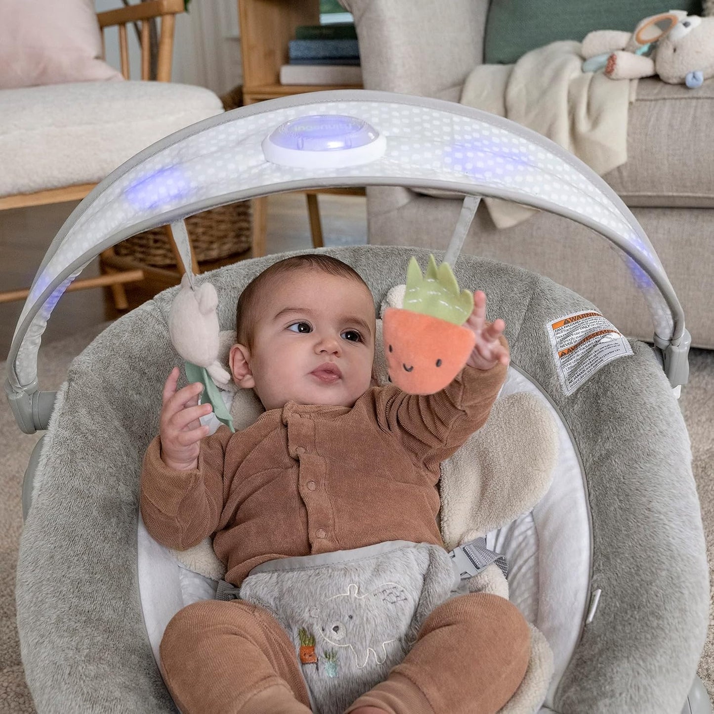 Ingenuity: InLighten Baby Bouncer Seat & Tummy Time Mat – Nate