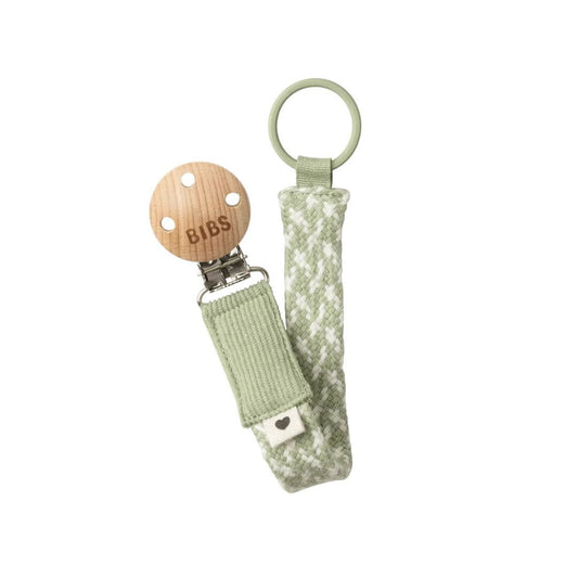 BIBS: Pacifier Clip Braided (Sage / Ivory)