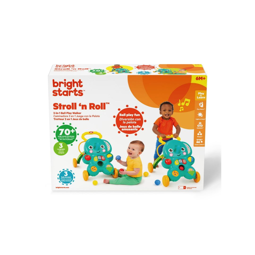 Bright Starts Stroll 'n Roll 2-in-1 Elephant Activity Walker