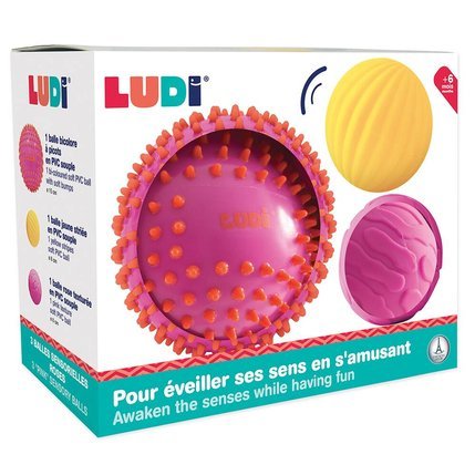 LUDI: Set of 3 Pink Sensory Balls