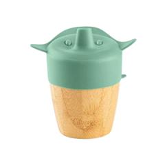 Citron Bamboo Cup With Lid And Straw Green