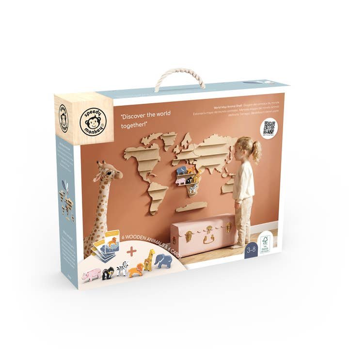 World Map Animal Shelf (incl. starter set w/6 animals)