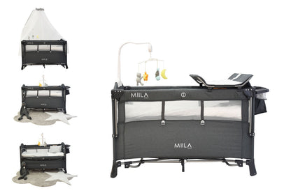 Miila Travel Cot Foldable Playpen With Mobile