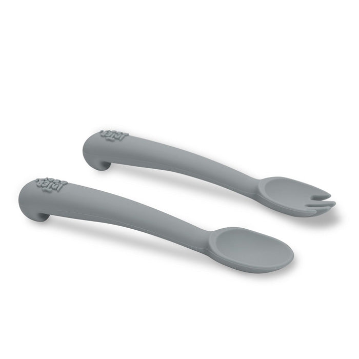 Silicone Spoon And Fork- Petrol Gray