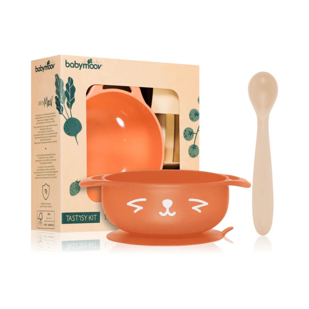 Silicone Bowl & Spoon Weaning 2pc-Set - Peach
