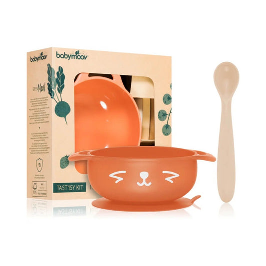 Silicone Bowl & Spoon Weaning 2pc-Set - Peach