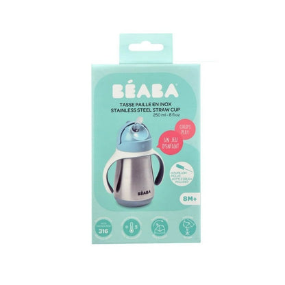 Beaba Stainless Steel Straw Cup 250ml - Windy Blue