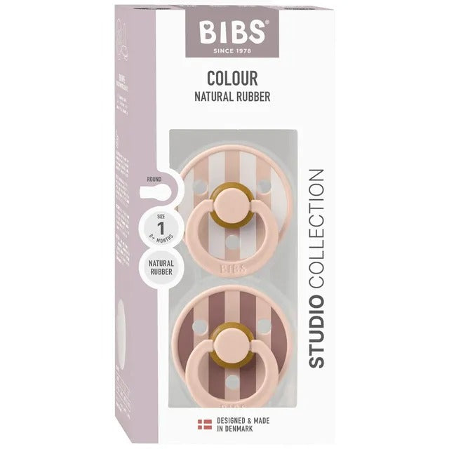 Studio Colour Round Latex Pacifier Pack Of 2 Size 1 - Blush Mix