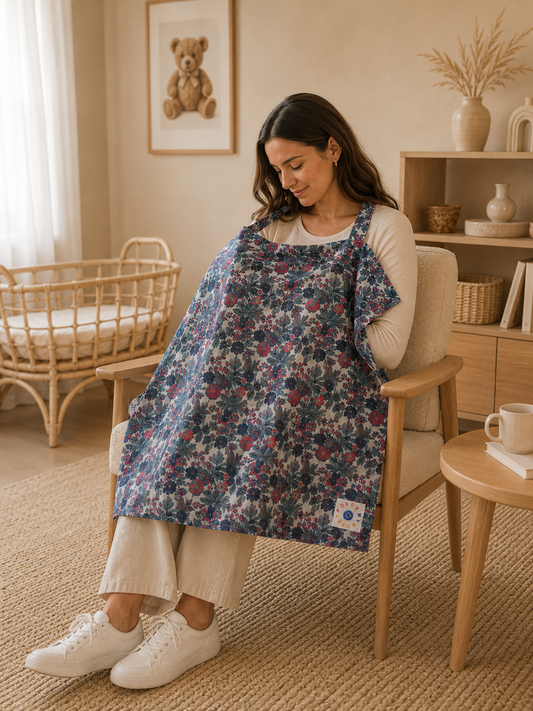 Midnight Floral Nursing Cover