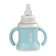 Béaba Evoluclip 3-in-1 evolutive training cup in Airy Green with removable handles and leak-proof lid.