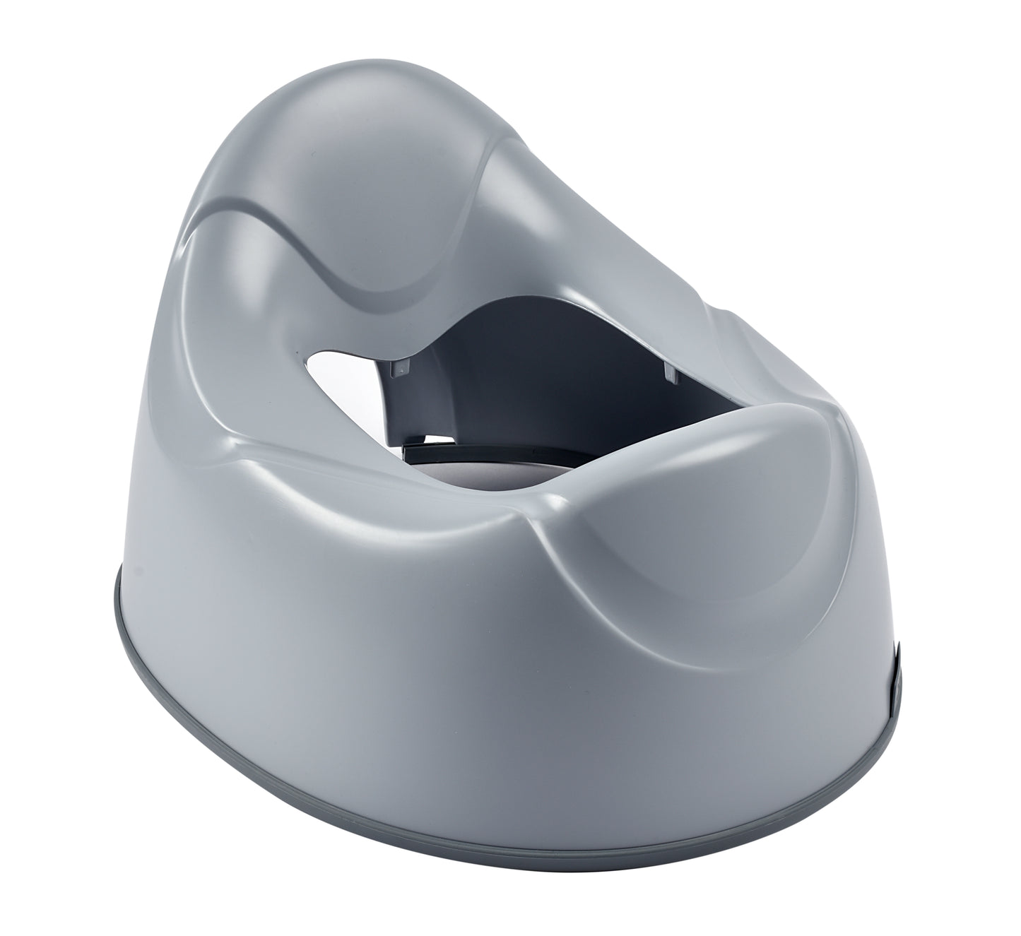 Béaba ergonomic training potty for toddlers in light grey with a removable seat and non-slip rubber base.