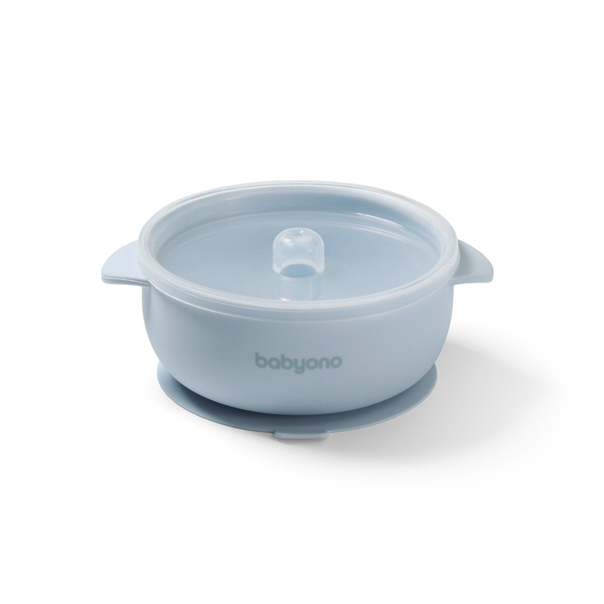 Silicone Suction Bowl With lid -Blue