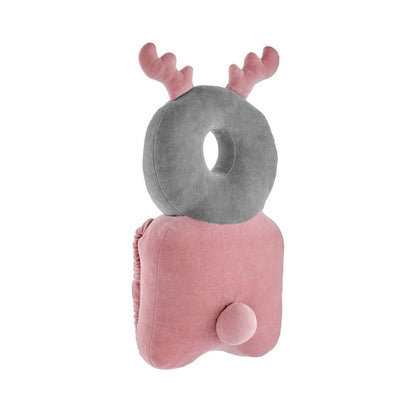 Babyjem pink velvet angel wing head protection pillow for babies learning to walk