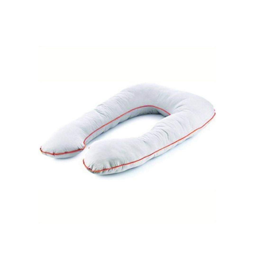 Babyjem Maternity Sleeping Pillow showing its ergonomic C-shape design for pregnancy support and breastfeeding.