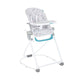 Badabulle Ultra-Foldable high chair in a compact folded position and fully open for mealtime.