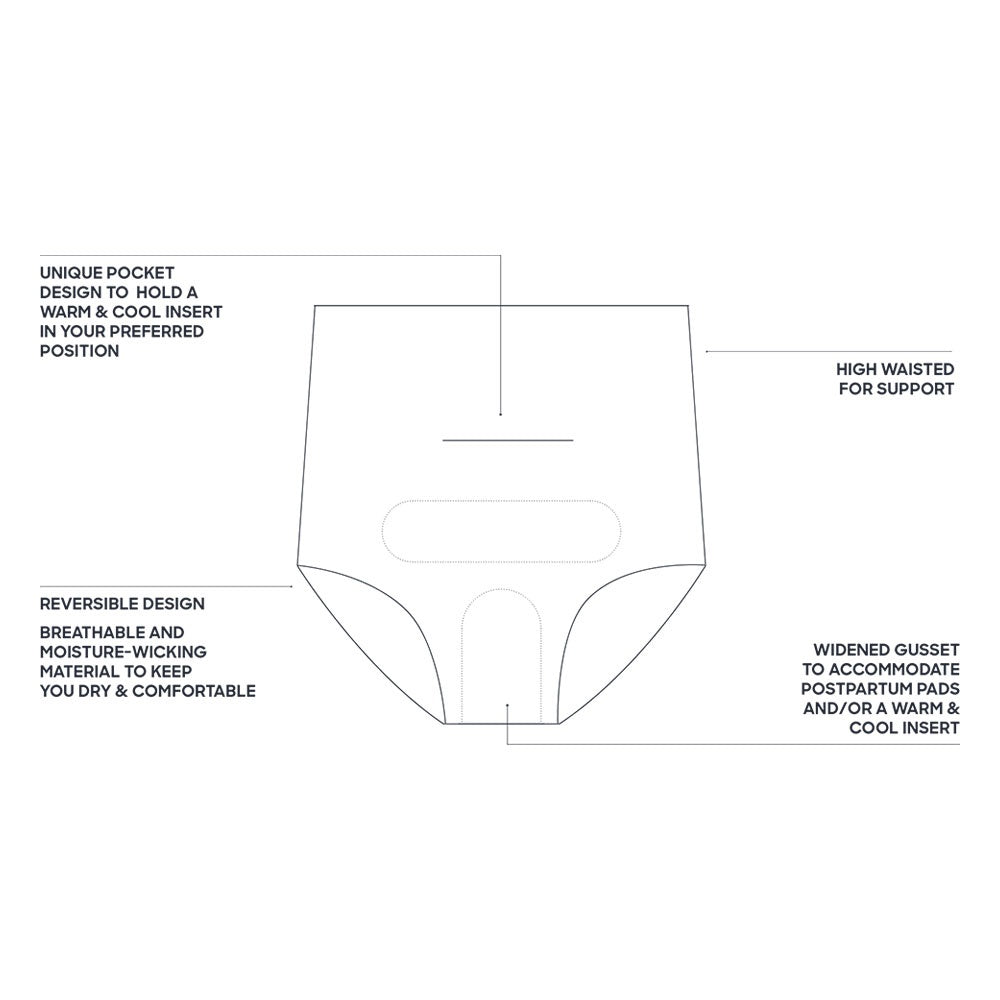 Bare Mum Postpartum Briefs Reversible – Black