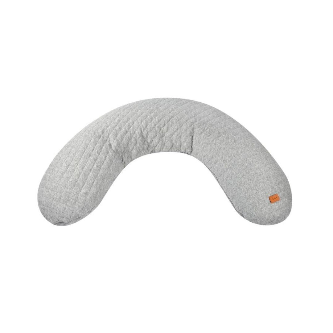 Red Castle Big Flopsy maternity and nursing pillow in Heather Grey cotton flower fabric.