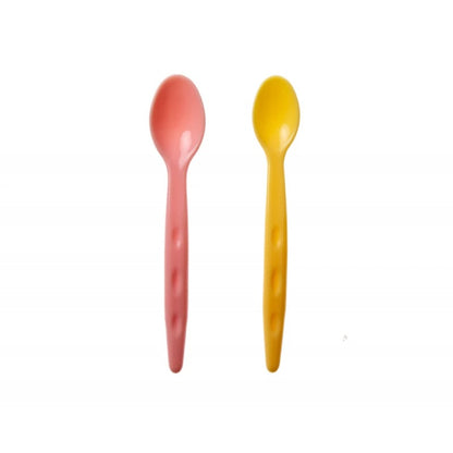 Baby Food Spoon 2 Pcs/Pink-Yellow