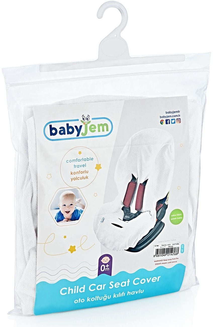 Car Seat Towel Cover Medium – White