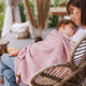 baby blanket organic cotton knitted -pink