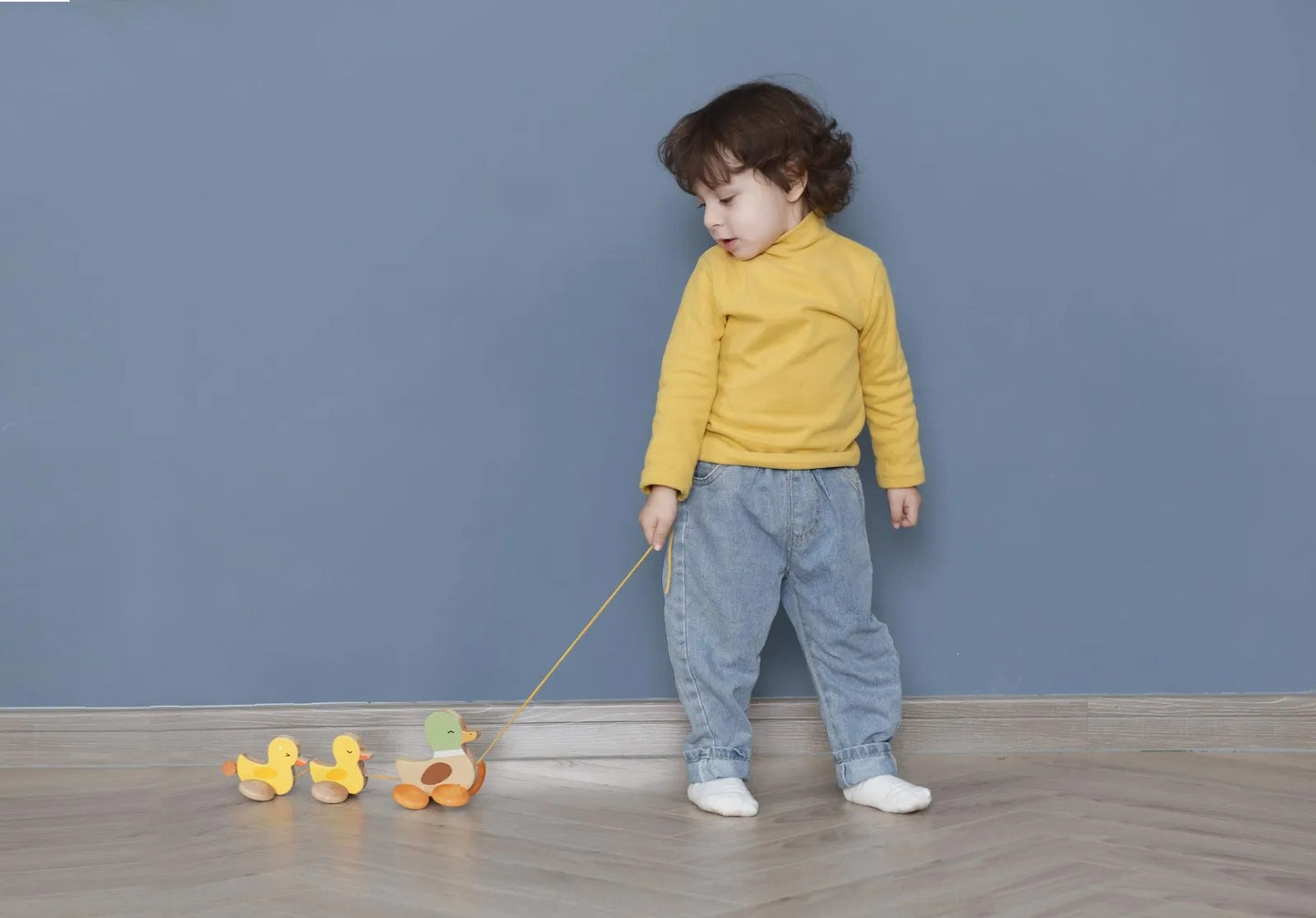 Classic World Wooden Pull Along Ducks Toddler Walking Toy