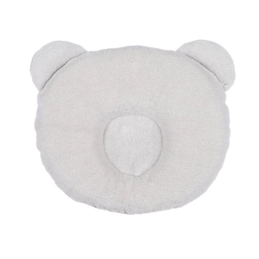 White Candide P'tit Panda ergonomic baby pillow made with organic cotton and memory foam.