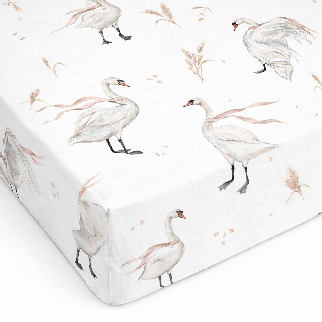 Koell: Cotton Sheet from the "Swans" Collection (140x70 cm)
