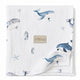 Muslin Swaddle & Summer Blanket 100x100 cm - Whales Print