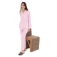 BabybuzzLebanon pink velvet matching mommy and me pajama set (Size Medium) with white dot print, featuring 100% cotton nursing pajamas and newborn sleepsuit.