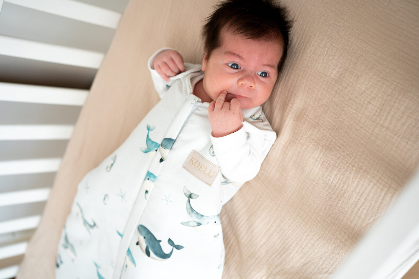 Baby Sleeping Bag for Crib - Whales Print