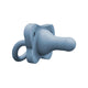 Dr. Brown’s blue one-piece HappyPaci silicone pacifier for babies 0-6 months with a contoured butterfly-shaped shield.