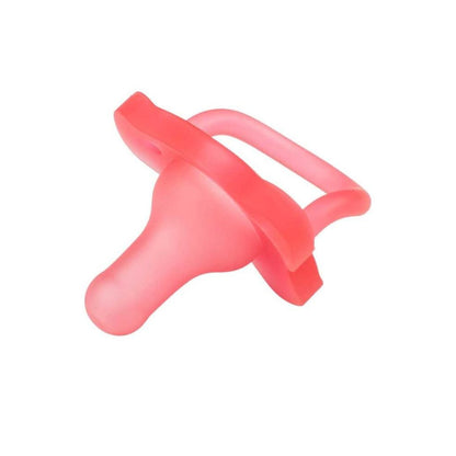 Dr. Brown’s pink HappyPaci one-piece silicone pacifier for newborns 0m+ featuring a contoured shield.
