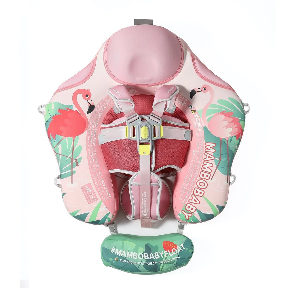 Mambobaby Non-Inflatable Chest Baby Float with Canopy - Flamingo
