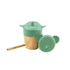 Citron Bamboo Cup With Lid And Straw Green