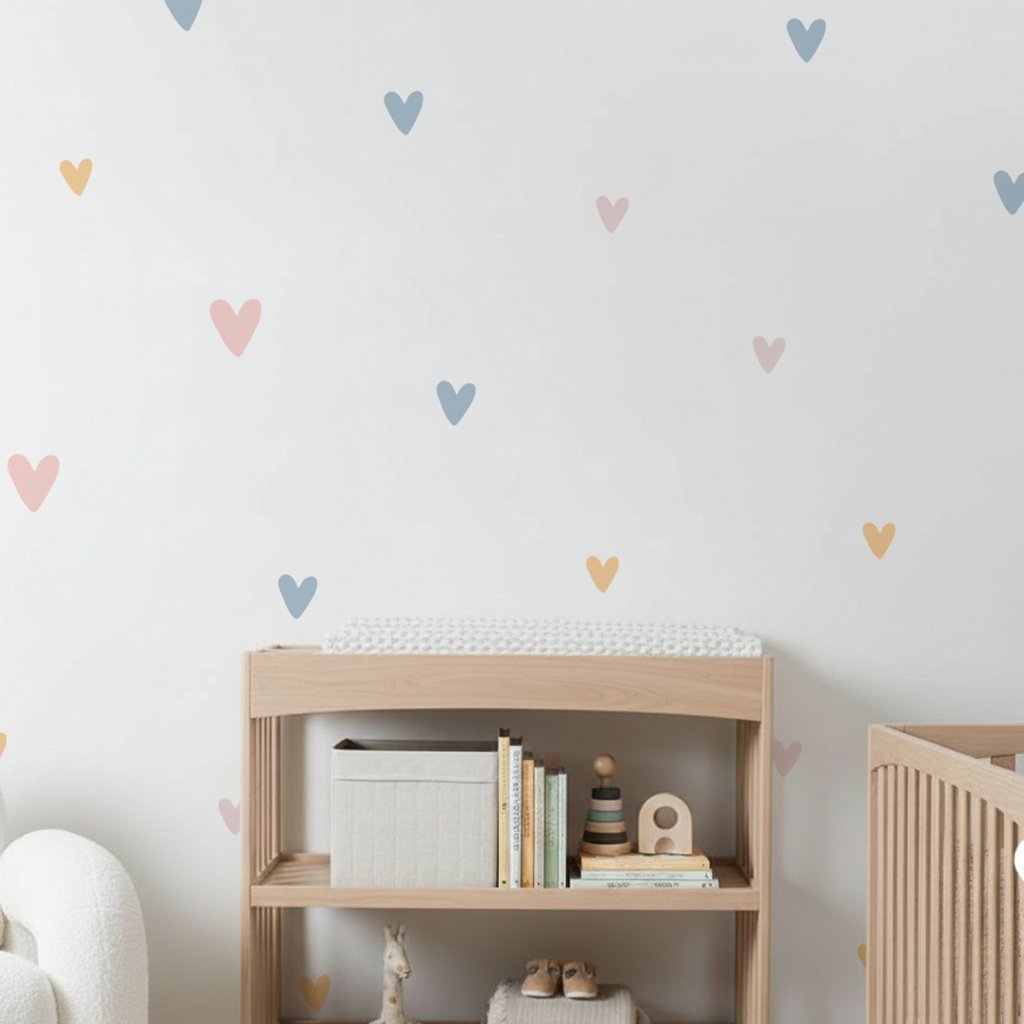 SIPO: Nursery Wall Decals - Soft Pastel Hearts