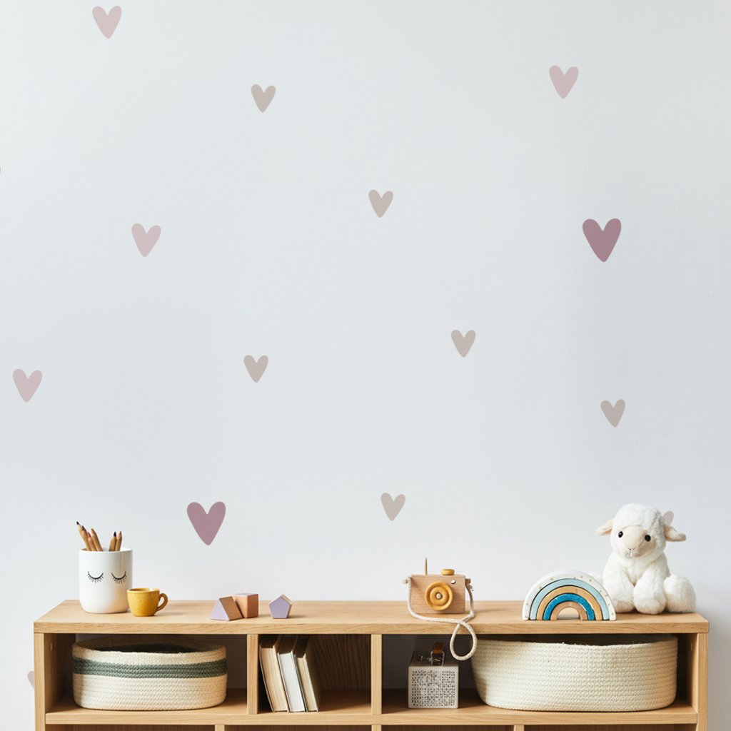 SIPO: Nursery Wall Decals - Soft Pastel Hearts