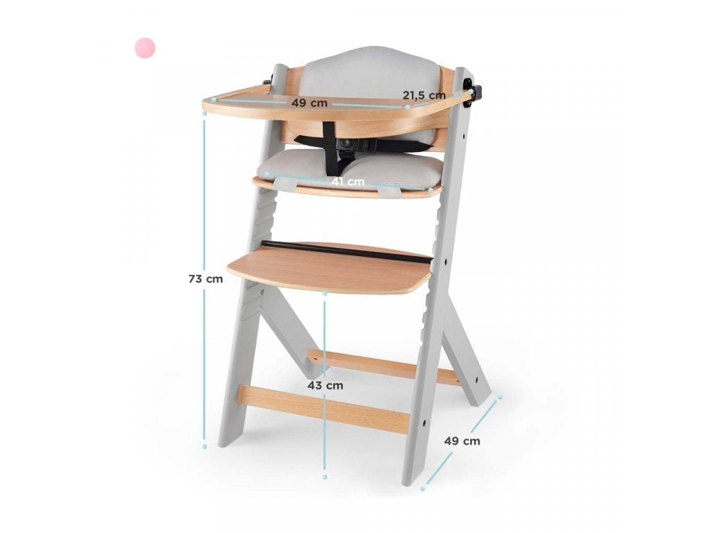 Enock High Chair - Grey/Wood