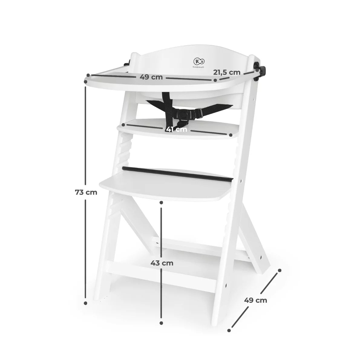 High Chair Enock Full White