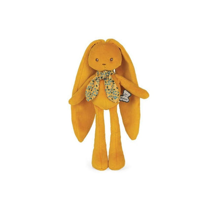 Kaloo Lapinoo 35cm ochre rabbit plush toy with extra-long ears and a matching neck scarf.