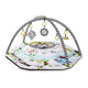 Kinderkraft Smartplay educational mat with lifted sides used as a ball pit, featuring colorful balls and hanging toys.
