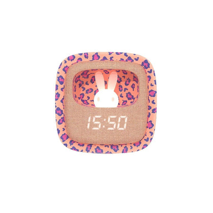 MOB Billy Rabbit Alarm Clock and Night Light in soft-touch silicone and fabric, featuring adjustable brightness and digital display, available at BabyBuzzLebanon