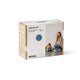 MODU Explorer Set in Deep Blue and Sky Blue featuring five foam blocks and four swirly wheels.