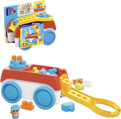 Fisher-Price Mega Bloks Block Spinning Wagon - Roll Along Fun with Building Blocks!