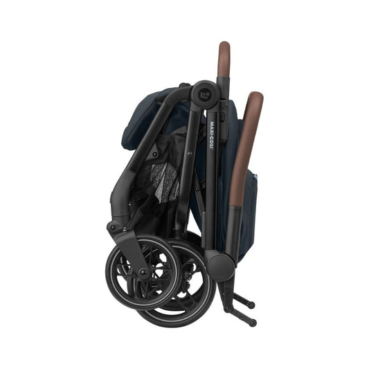 Maxi-Cosi Soho ultra-compact city stroller in Essential Graphite with a self-standing fold.